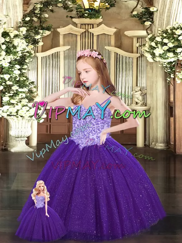 Lovely Purple Sweetheart Neckline Beading Quinceanera Dresses Sleeveless Lace Up