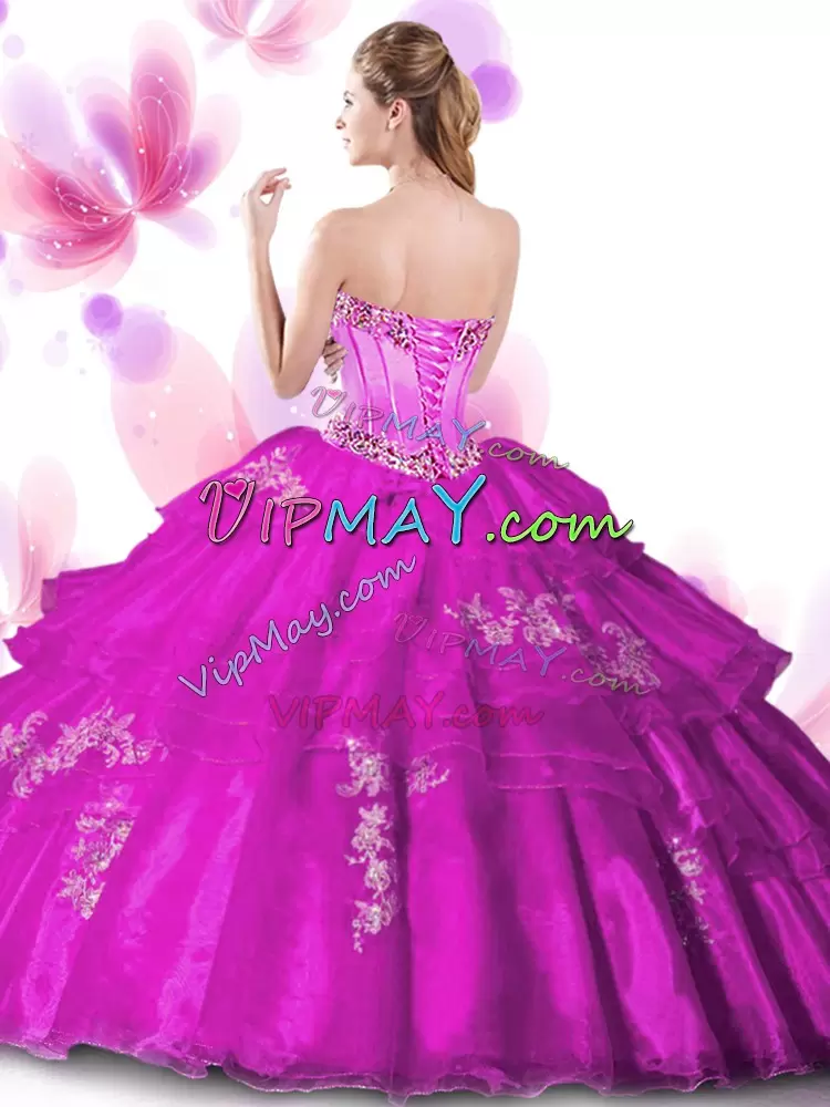 Coral Red Quinceanera Dress Military Ball and Sweet 16 and Quinceanera with Beading and Appliques Sweetheart Sleeveless Lace Up