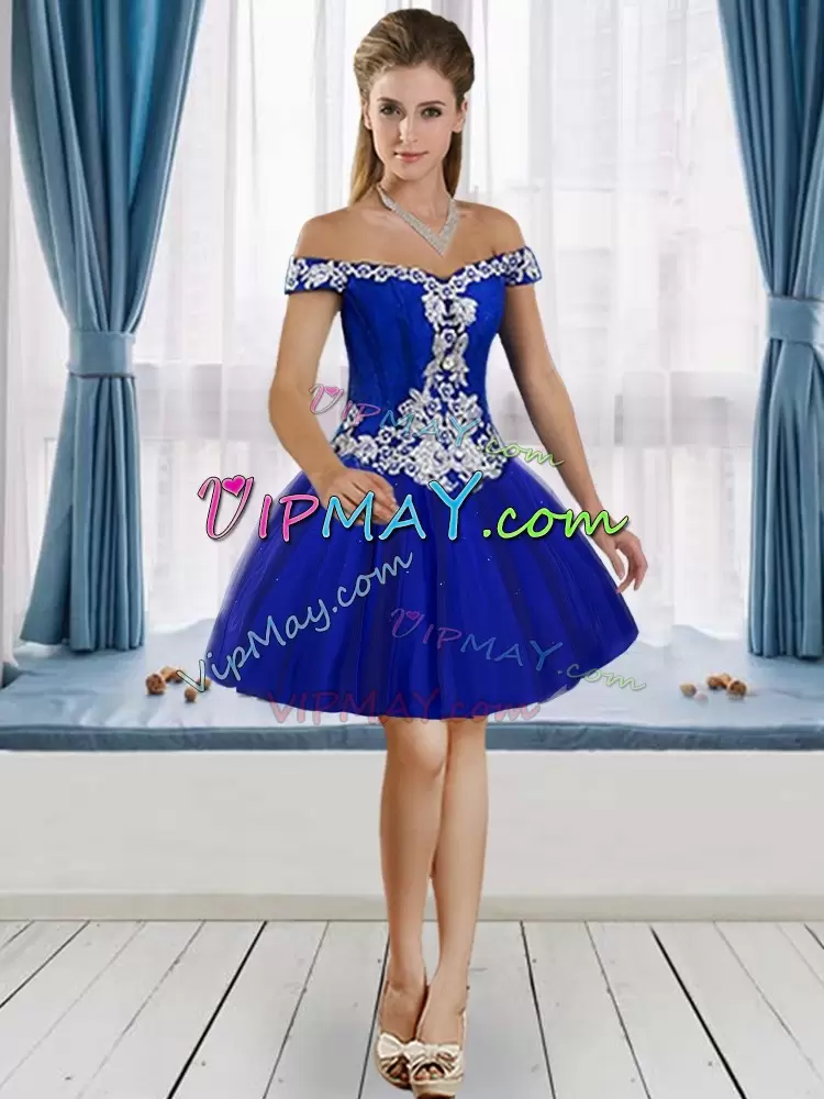 Sleeveless Off The Shoulder Appliques Lace Up Sweet 16 Dresses