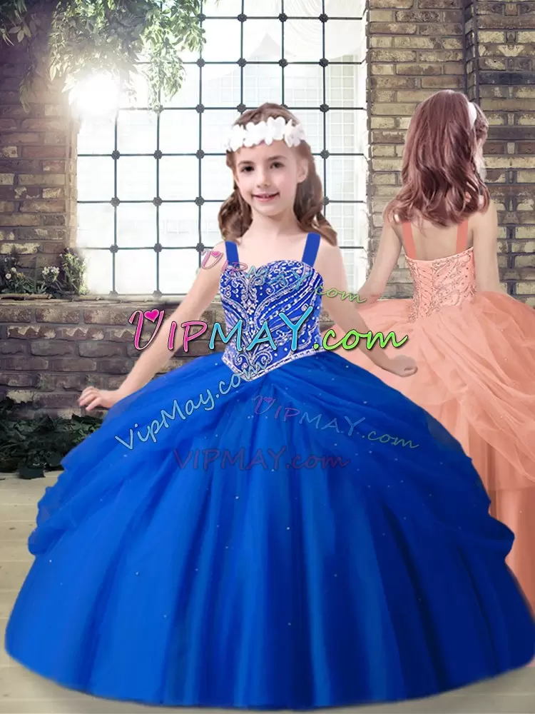 On Sale Royal Blue Sweetheart Neckline Beading and Pick Ups Sweet 16 Dress Sleeveless Lace Up