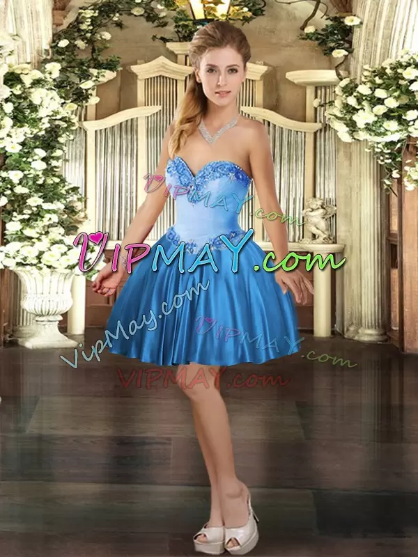 Floor Length Three Pieces Sleeveless Baby Blue Vestidos de Quinceanera Lace Up