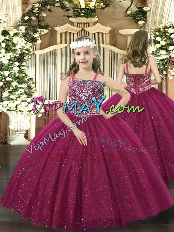 Burgundy Sweetheart Lace Up Beading Ball Gown Prom Dress Sleeveless