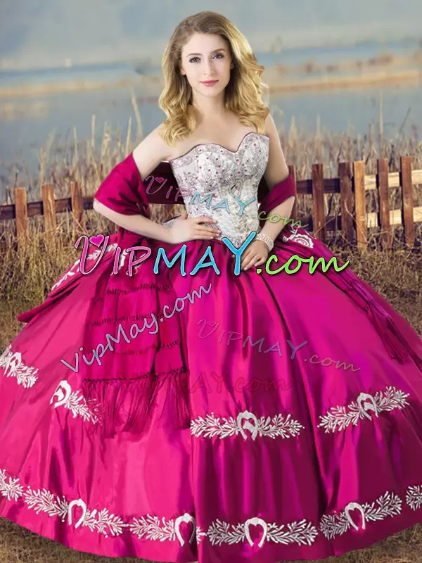 Glorious Sleeveless Floor Length Ball Gown Prom Dress and Beading and Embroidery