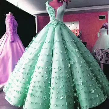 quinceanera dress without persons,3d floral applique quinceanera dress,deep v neckline quinceanera dress,quinceanera dress that are really puffy,