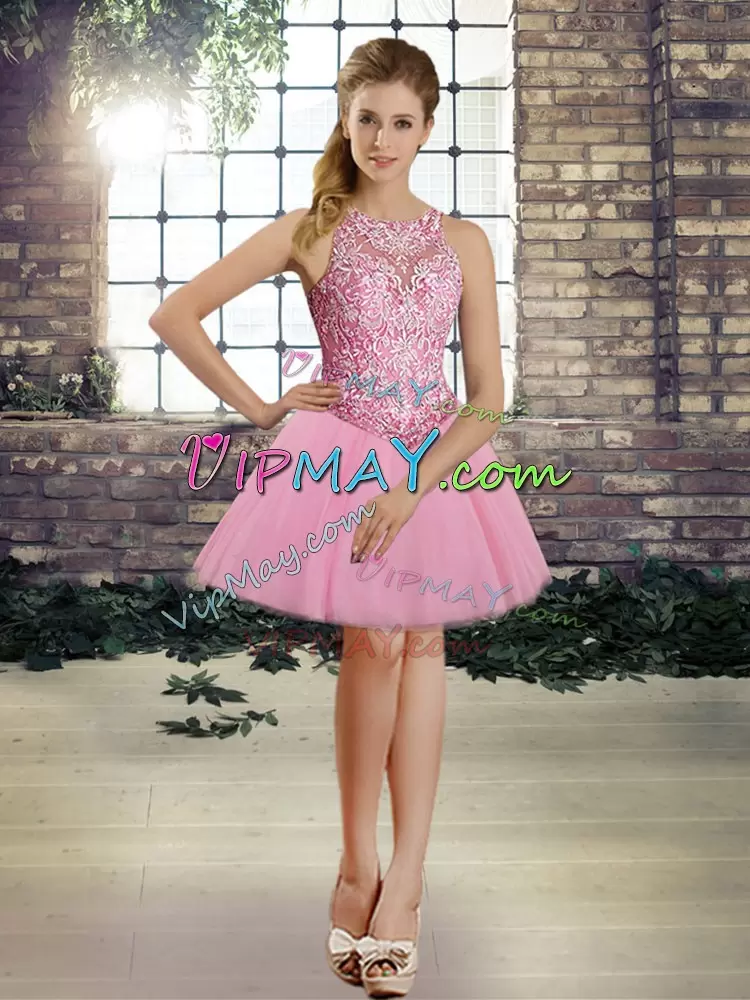 Tulle Sleeveless Floor Length Quinceanera Dresses and Embroidery