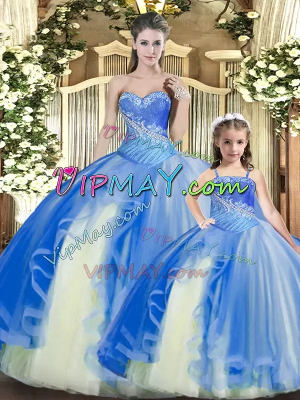 Multi-color Sweetheart Neckline Beading and Ruching Quinceanera Dress Sleeveless Lace Up