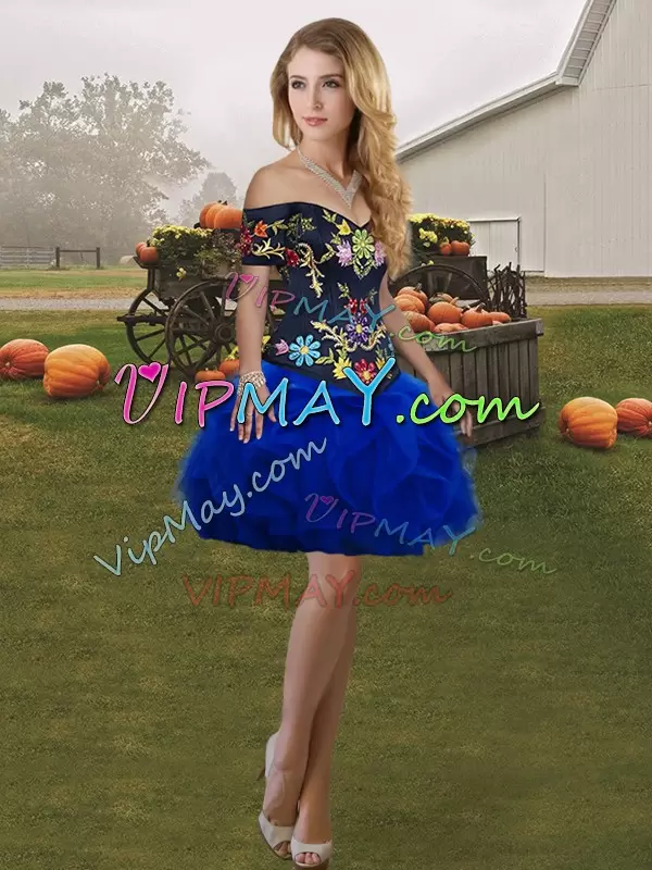 royal disney quinceanera dress,in royal blue quinceanera dress,off shoulder quinceanera dress,short sleeves quinceanera dress,floral embroidery quinceanera dress,bridal gown with detachable skirt,2 piece detachable skirt quinceanera dress,quinceanera dress with detachable skirt,four pieces quinceanera dress,modern mexican quinceanera dress,multi colored quinceanera dress,