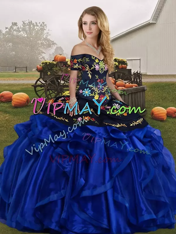 blue and gold charro quinceanera dresses