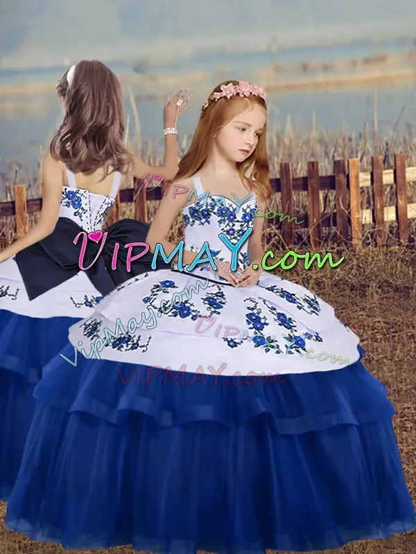 Pretty Floor Length Ball Gowns Sleeveless Royal Blue Quinceanera Dress Lace Up