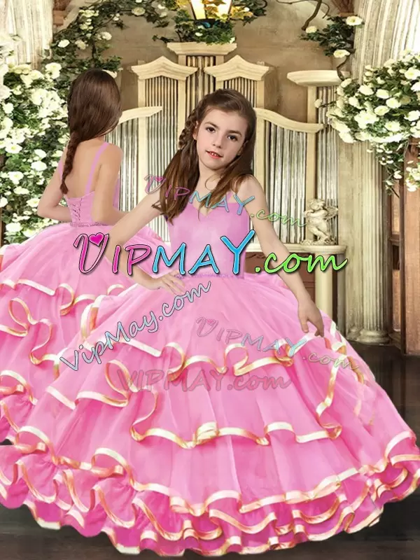 Discount Ball Gowns Quinceanera Gown Rose Pink Sweetheart Organza Sleeveless Floor Length Lace Up