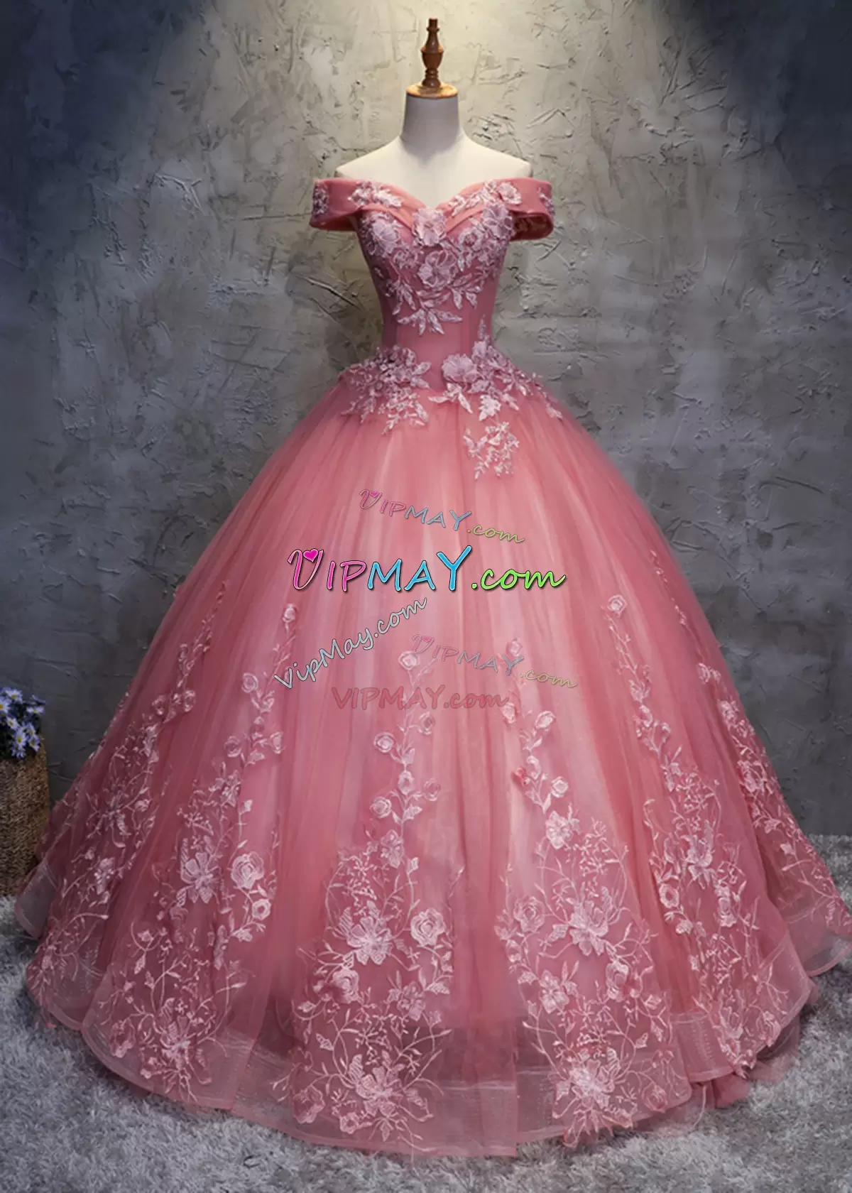 Dazzling Floor Length Ball Gowns Sleeveless Watermelon Red 15th Birthday Dress