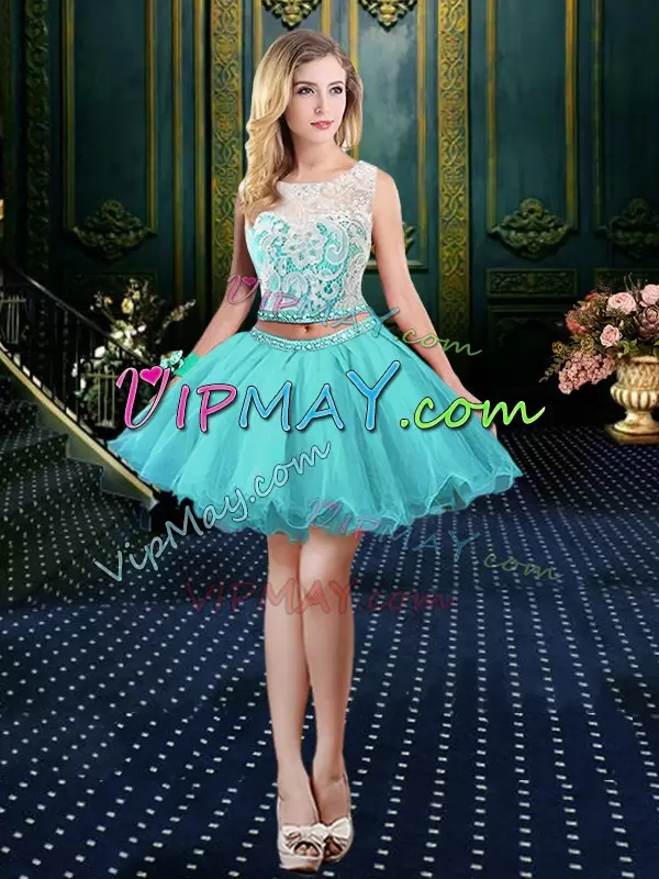 Sleeveless Scoop Lace and Sequins Lace Up 15 Quinceanera Dress