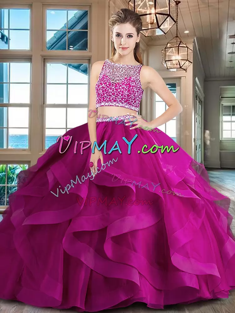 Colorful Red Bateau Side Zipper Beading and Ruffles Quinceanera Dresses Sleeveless