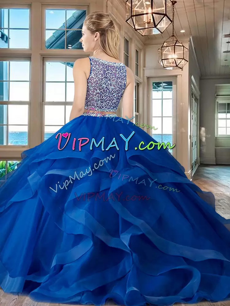 Colorful Red Bateau Side Zipper Beading and Ruffles Quinceanera Dresses Sleeveless