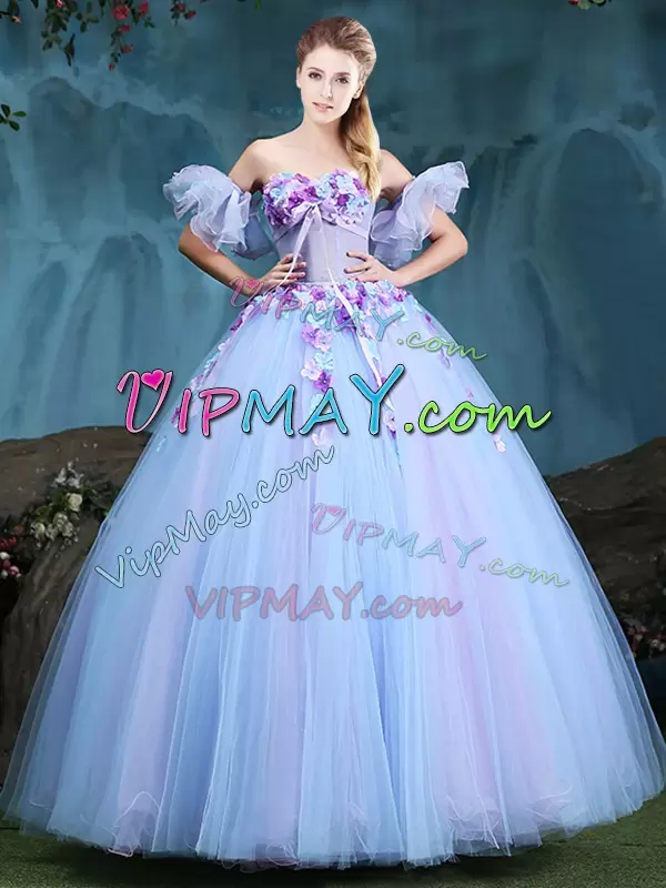 Graceful Tulle Sleeveless Floor Length Ball Gown Prom Dress and Appliques