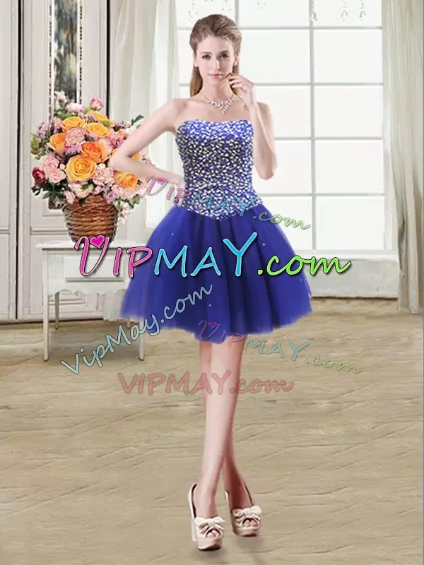 Royal Blue Sleeveless Floor Length Beading Lace Up Quince Ball Gowns Sweetheart