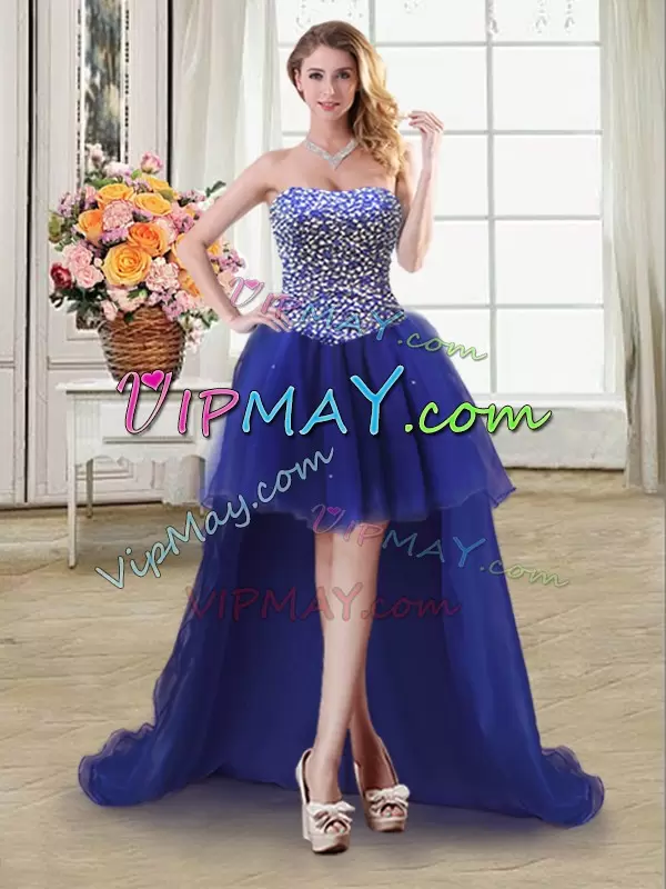 Royal Blue Sleeveless Floor Length Beading Lace Up Quince Ball Gowns Sweetheart