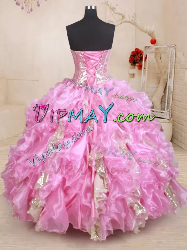 Fine Floor Length Lilac Quinceanera Dress Sweetheart Sleeveless Lace Up