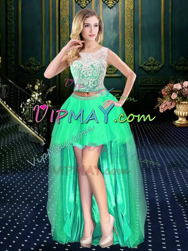 Scoop Sleeveless Tulle Quinceanera Gowns Lace and Pick Ups Zipper