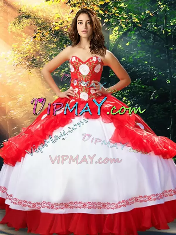 red and white quinceanera dress,strapless sweetheart quinceanera dress,western quinceanera color dress,