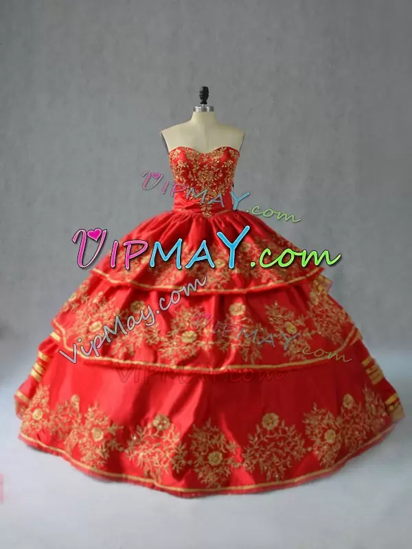 Vintage Floor Length Ball Gowns Sleeveless Red 15th Birthday Dress Lace Up