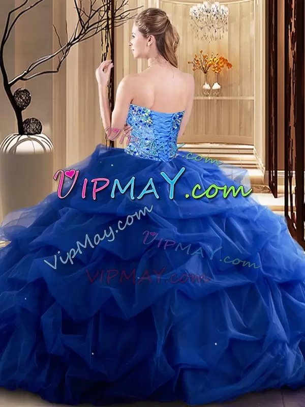 Sweetheart Sleeveless Lace Up Vestidos de Quinceanera Fuchsia Tulle Beading and Ruffles