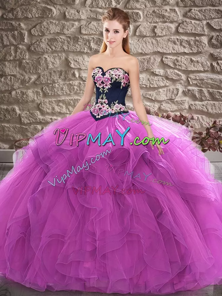 On Sale Sleeveless Sweetheart Beading and Embroidery Lace Up Quinceanera Dresses