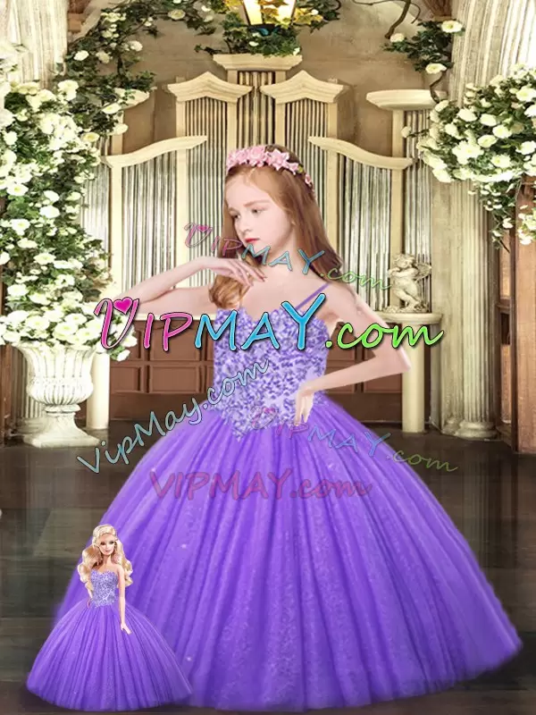 Clearance Eggplant Purple Ball Gowns Sweetheart Sleeveless Tulle Floor Length Lace Up Beading 15th Birthday Dress