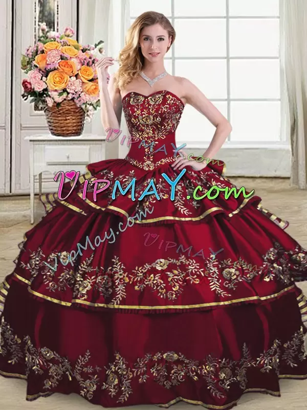 wine red and gold quinceanera dresses