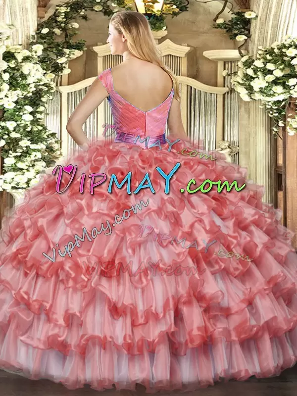 Ruffled Layers Quinceanera Gown Lavender Zipper Sleeveless Floor Length