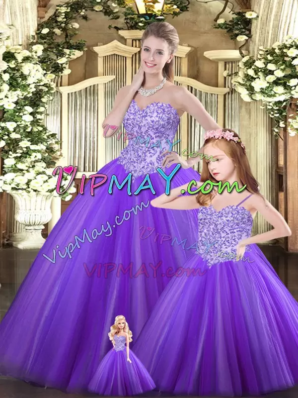 Delicate Tulle Sleeveless Floor Length Sweet 16 Quinceanera Dress and Beading