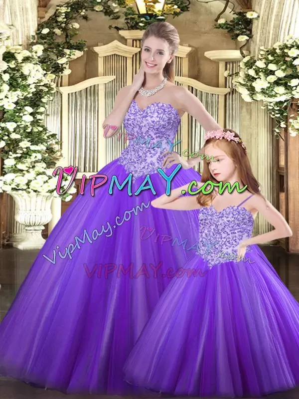 Delicate Tulle Sleeveless Floor Length Sweet 16 Quinceanera Dress and Beading