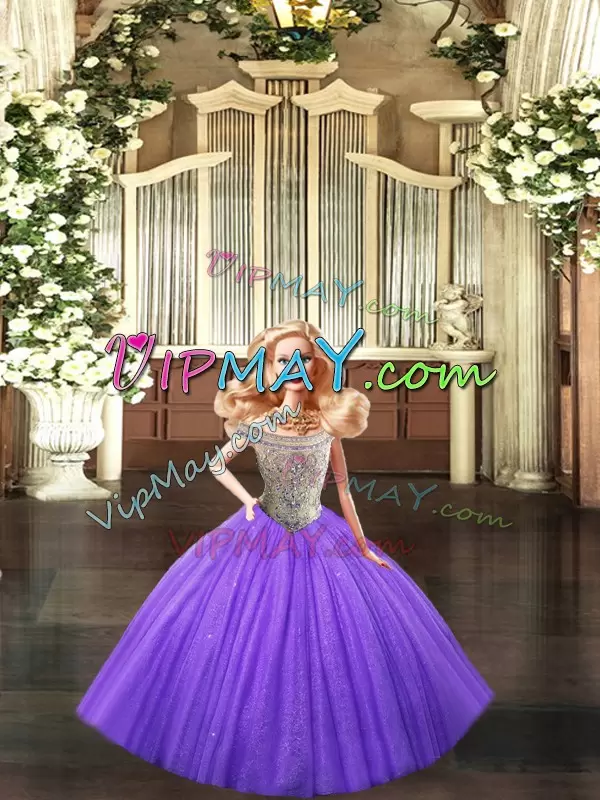 Customized Floor Length Eggplant Purple Sweet 16 Dress Bateau Sleeveless Lace Up