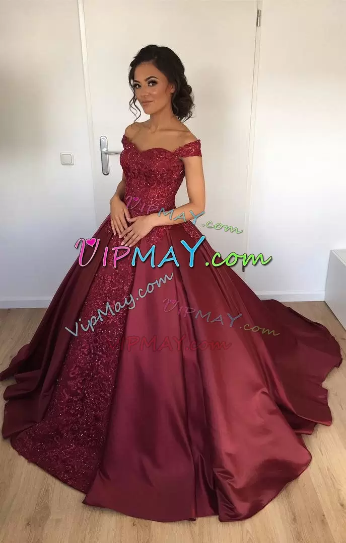 maroon quinceanera dress,cap sleeves quinceanera court dress,best place to buy quinceanera dress,satin quinceanera dress,do quinceanera dress have trains,