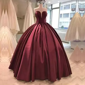 Cheap Pleated Deep-v Satin Quinceanera Dress Under 150