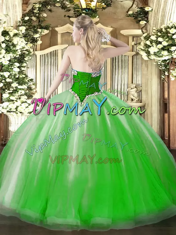 Lace Up Quinceanera Gowns Beading and Ruffles Sleeveless Floor Length