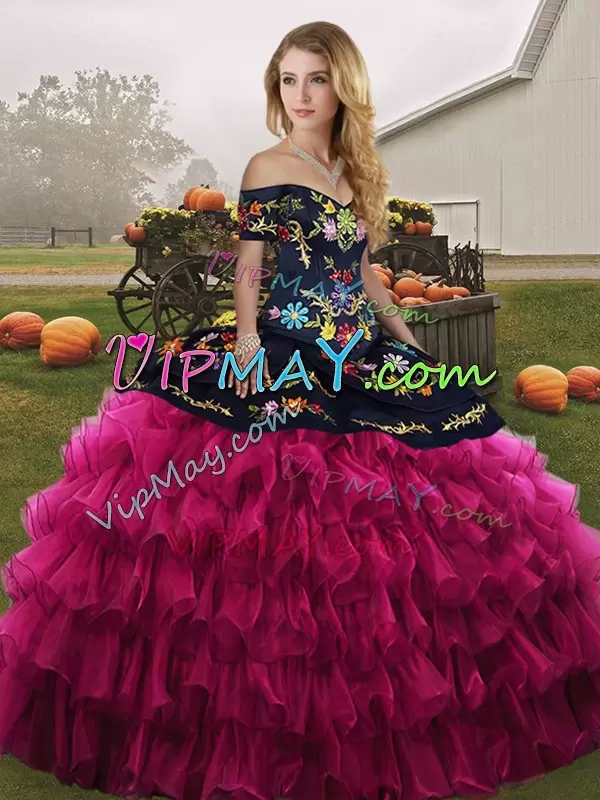 cowgirl quinceanera dress,off the shoulder quinceanera dress,black and fuchsia quinceanera dress,