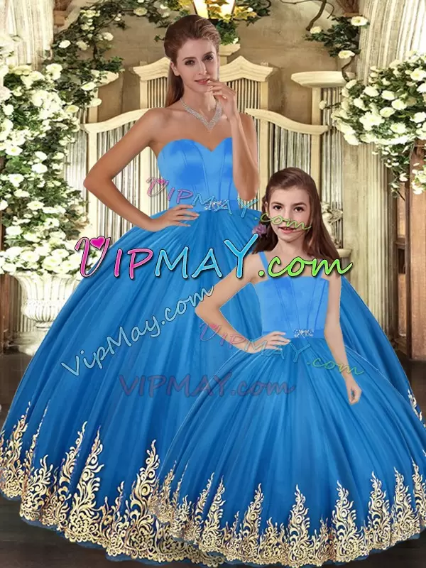 Fabulous Tulle Sleeveless Floor Length Sweet 16 Dress and Embroidery