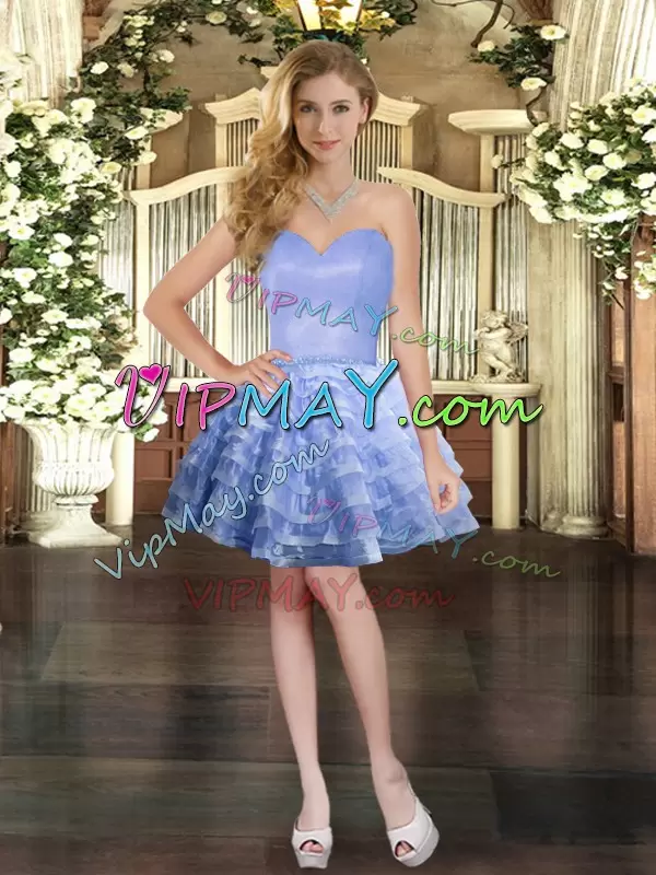 Sweetheart Sleeveless Organza Quince Ball Gowns Ruffled Layers Lace Up