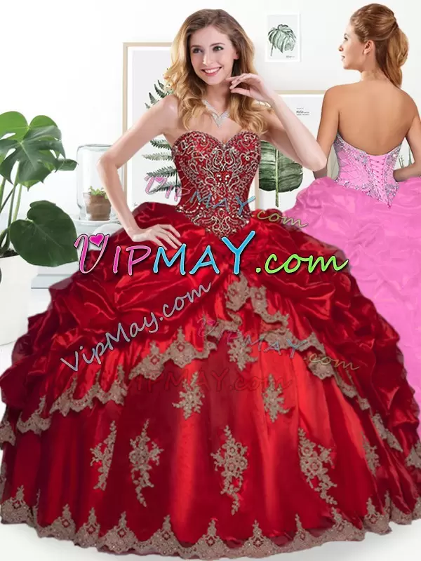 Enchanting Sleeveless Sweetheart Beading and Appliques and Pick Ups Lace Up Quinceanera Gown