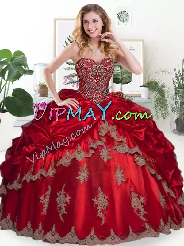 Enchanting Sleeveless Sweetheart Beading and Appliques and Pick Ups Lace Up Quinceanera Gown