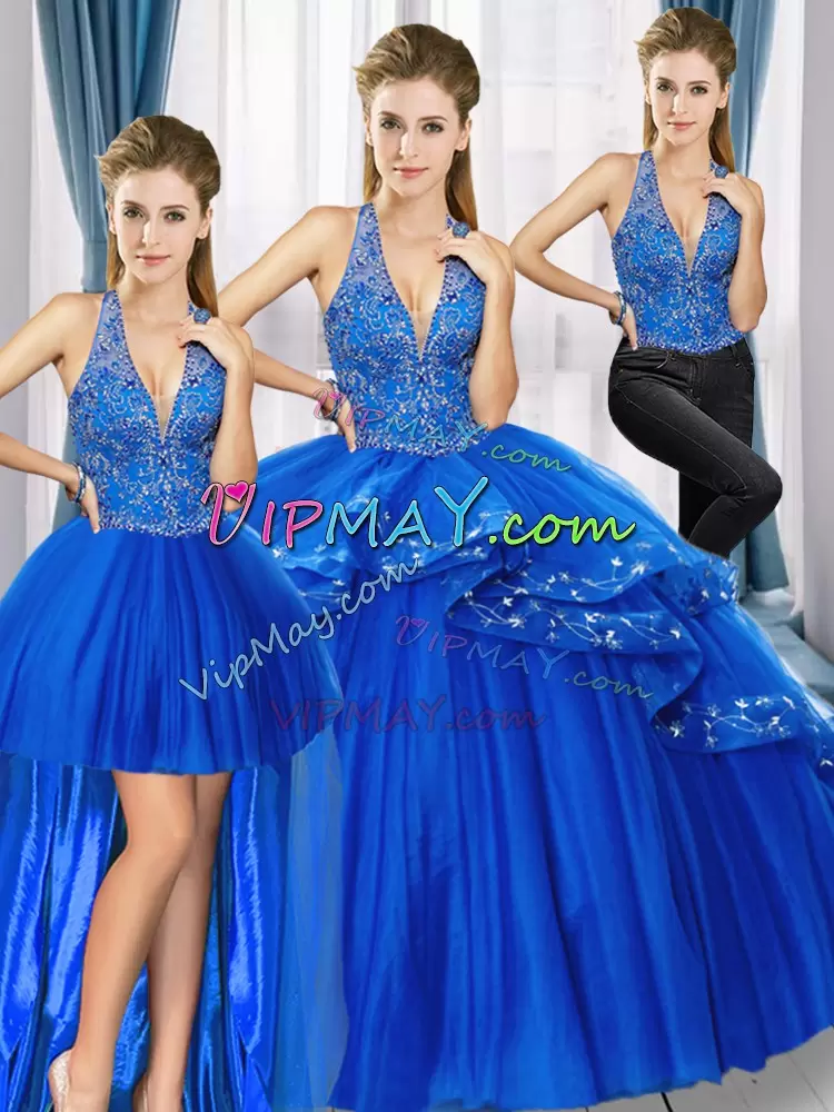 Dynamic Tulle Sleeveless Floor Length 15th Birthday Dress and Beading