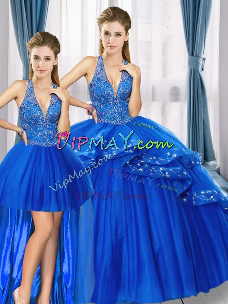 Dynamic Tulle Sleeveless Floor Length 15th Birthday Dress and Beading