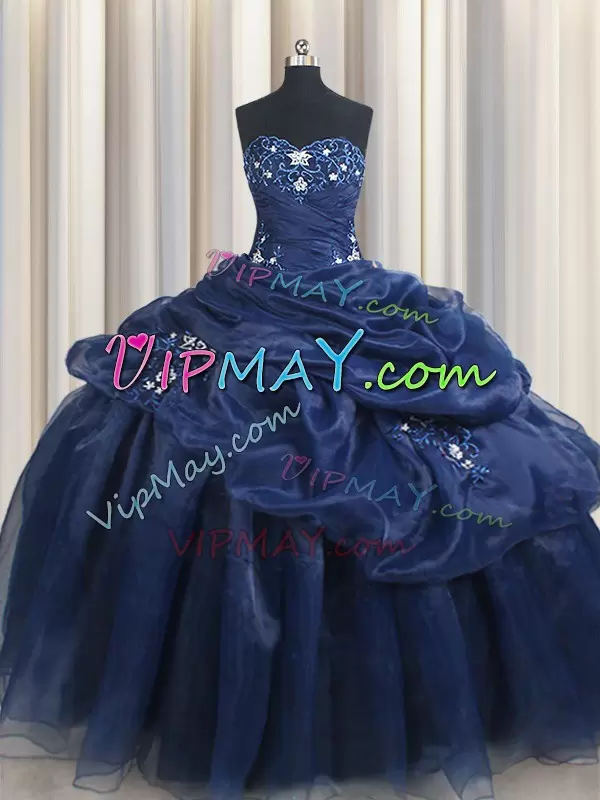 navy blue quinceanera dress,organza quinceanera dress,pick ups skirt quinceanera dress,hispanic birthday 16 quinceanera dress,quinceanera dress for sale online,