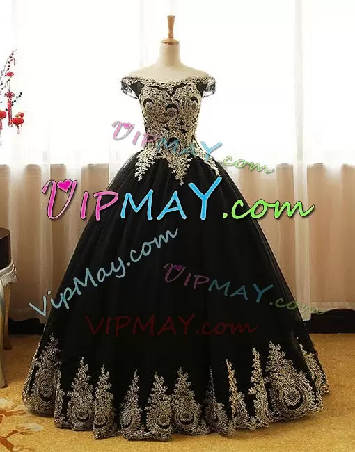 New Arrival Black Lace Up 15 Quinceanera Dress Embroidery Sleeveless Floor Length