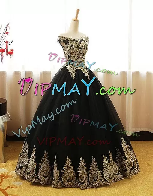 New Arrival Black Lace Up 15 Quinceanera Dress Embroidery Sleeveless Floor Length