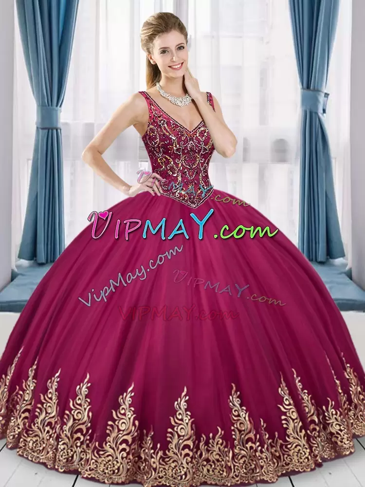 modest quinceanera dress with straps,maroon quinceanera dress,deep v neckline quinceanera dress,hispanic birthday 16 quinceanera dress,sweet 16 birthday party dress,quinceanera dress with straps,red quinceanera with gold embroidery,sweet 16 dress with embroidery,embroidery sweet 16 dress,low back quinceanera dress,modest and elegant quinceanera dress,