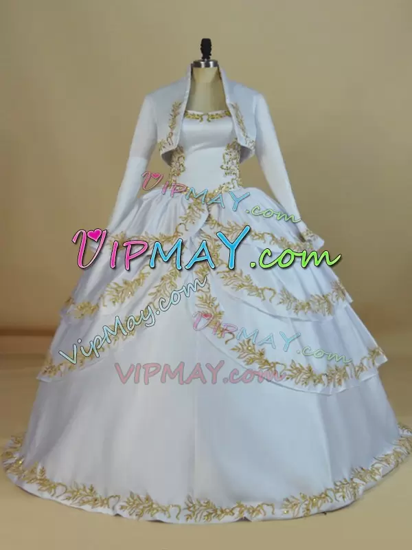 High Quality Sleeveless Straps Embroidery Lace Up Vestidos de Quinceanera