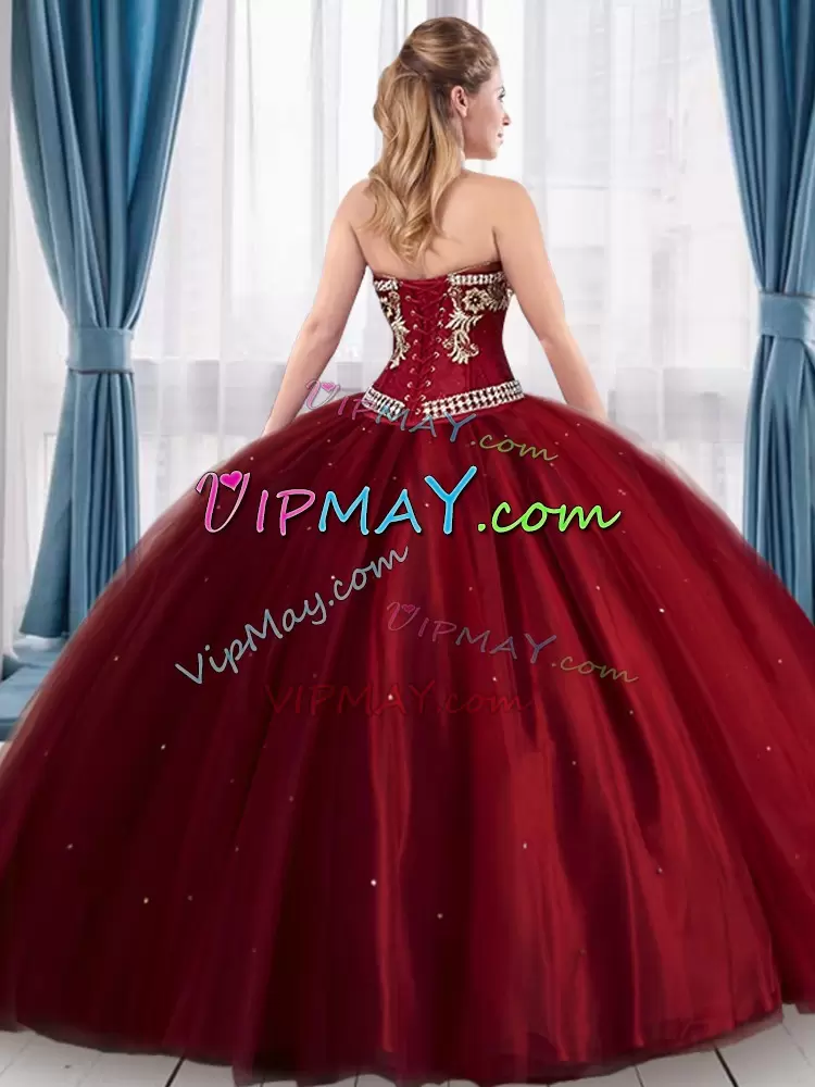 Sweetheart Sleeveless Quinceanera Gown Floor Length Beading Royal Blue Tulle