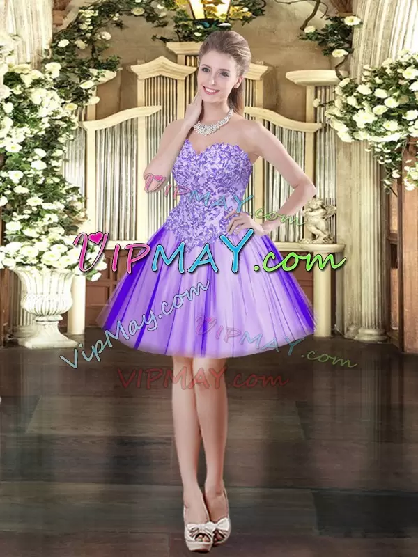 Custom Designed Floor Length Lavender Quinceanera Dresses Sweetheart Sleeveless Lace Up